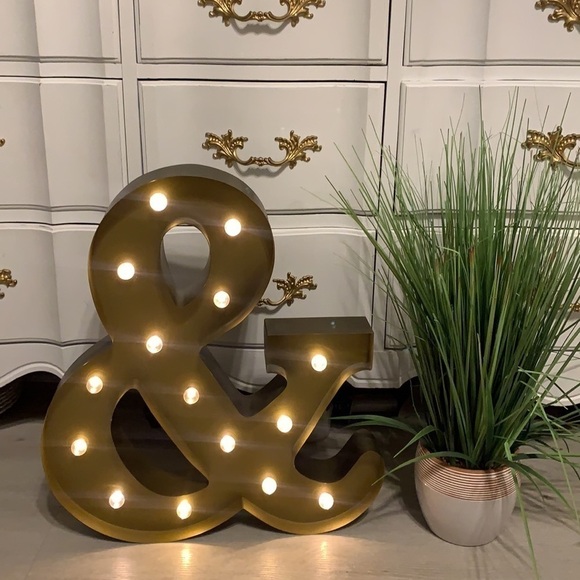 Marquee light threshold gold large‎ retro mid century modern home decor metal - Picture 2 of 16